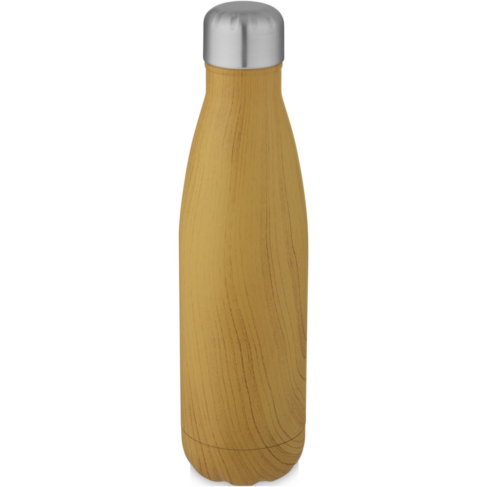 Logotrade promotional item image of: Cove 500 ml vacuum insulated stainless steel bottle with wood print