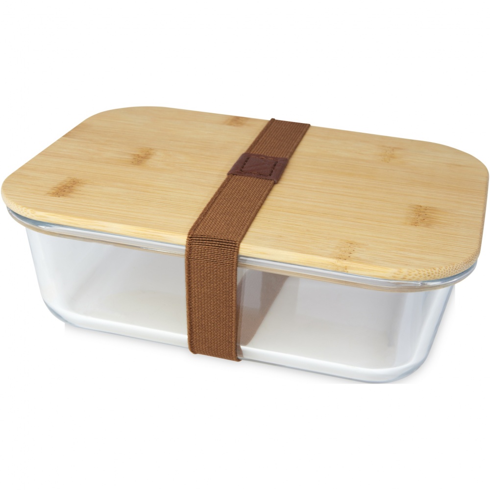 Logo trade promotional merchandise photo of: Roby glass lunch box with bamboo lid