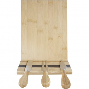 Logo trade promotional merchandise photo of: Mancheg bamboo magnetic cheese board and tools