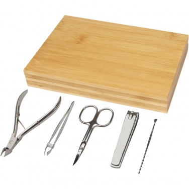 Logo trade business gifts image of: Ladia 5-piece bamboo manicure set