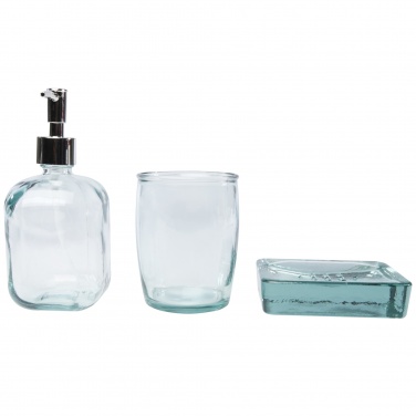 Logotrade promotional merchandise image of: Jabony 3-piece recycled glass bathroom set
