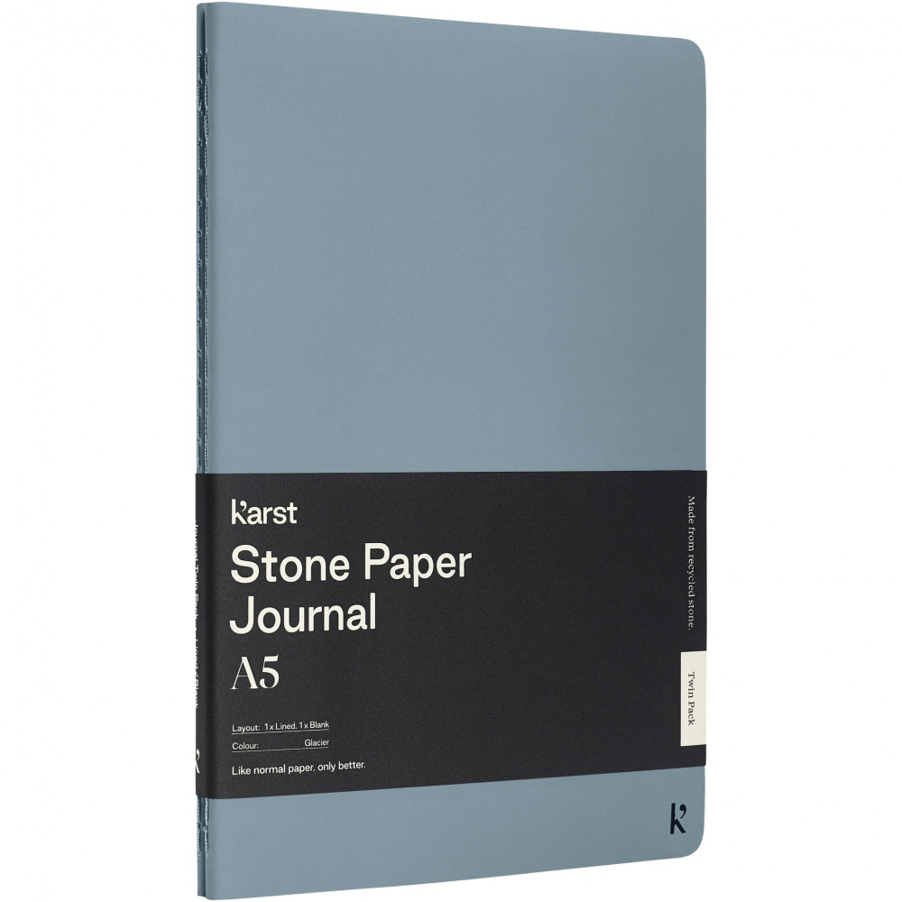 Logo trade promotional merchandise picture of: Karst® A5 stone paper journal twin pack