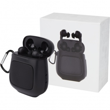 Logo trade promotional giveaways picture of: Remix auto pair True Wireless earbuds and speaker