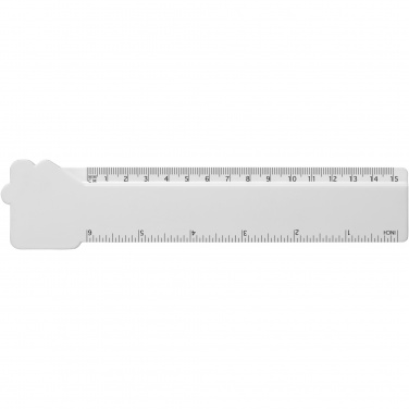 Logo trade promotional item photo of: Tait 15 cm house-shaped recycled plastic ruler