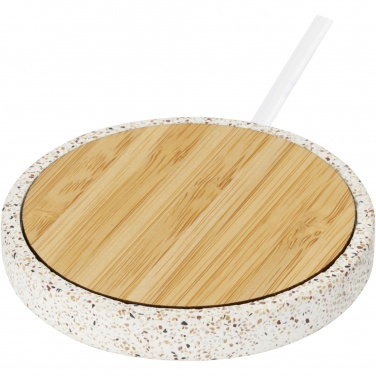 Logo trade promotional gifts image of: Terrazzo 10W wireless bamboo charging pad