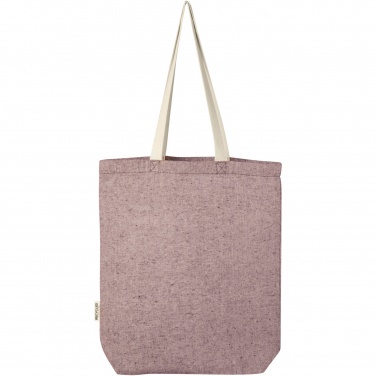 Logotrade promotional item image of: Pheebs 150 g/m² recycled cotton tote bag with front pocket 9L