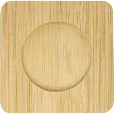 Logotrade promotional gift picture of: Manti 2-piece 100 ml double-wall glass cup with bamboo coaster 