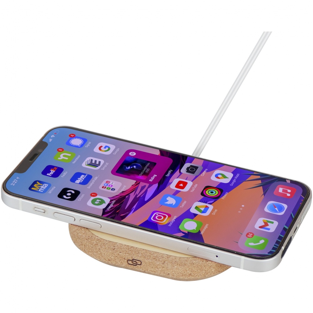 Logotrade promotional item picture of: Cerris 15W cork wireless charging pad