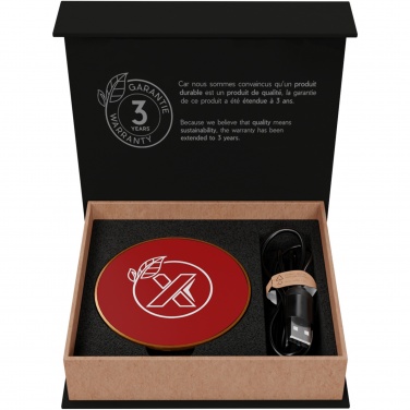 Logotrade promotional giveaway picture of: SCX.design W13 10W wooden wireless charging station