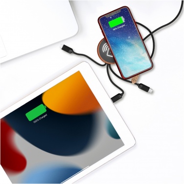 Logotrade promotional giveaway image of: SCX.design C40 5-in-1 rPET light-up logo charging cable and 10W charging pad