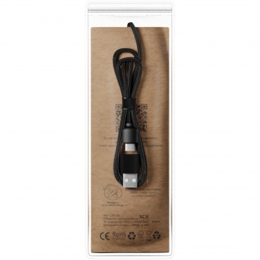 Logo trade advertising products image of: SCX.design C40 5-in-1 rPET light-up logo charging cable and 10W charging pad