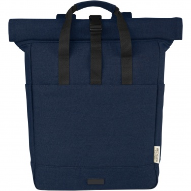 Logo trade business gifts image of: Joey 15” GRS recycled canvas rolltop laptop backpack 15L