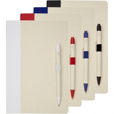 Logotrade promotional gift image of: Dairy Dream A5 size reference recycled milk cartons notebook and ballpoint pen set