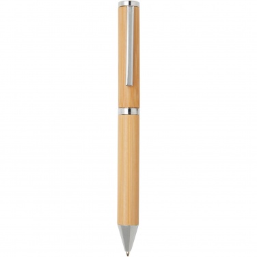 Logo trade promotional item photo of: Apolys bamboo ballpoint and rollerball pen gift set 