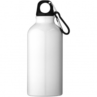 Logo trade promotional giveaway photo of: Oregon 400 ml RCS certified recycled aluminium water bottle with carabiner