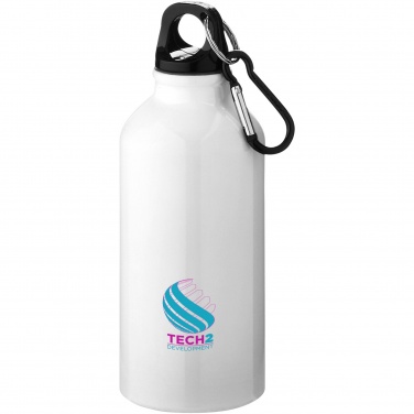Logo trade corporate gift photo of: Oregon 400 ml RCS certified recycled aluminium water bottle with carabiner