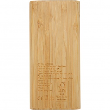 Logo trade corporate gift photo of: Tulda 10.000 mAh bamboo power bank