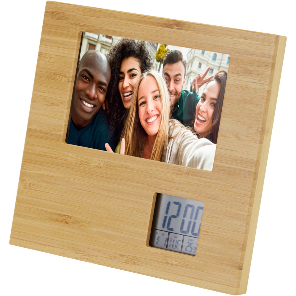 Logotrade promotional merchandise picture of: Sasa bamboo photo frame with thermometer