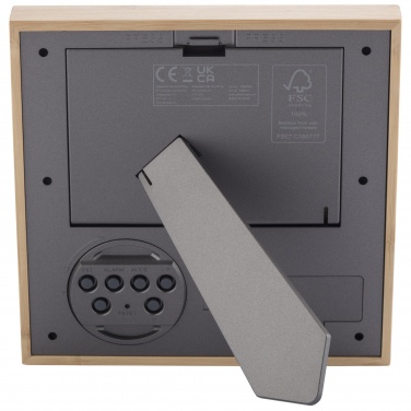 Logo trade promotional giveaways picture of: Sasa bamboo photo frame with thermometer