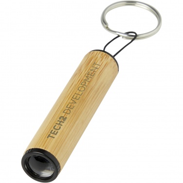 Logo trade promotional item photo of: Cane bamboo key ring with light