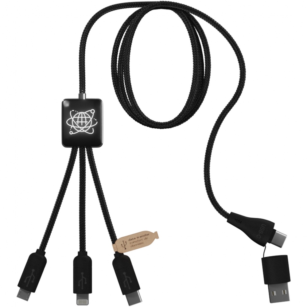 Logo trade promotional giveaway photo of: SCX.design C45 5-in-1 rPET charging cable with data transfer