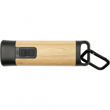 Logotrade promotional merchandise picture of: Kuma bamboo/RCS recycled plastic torch with carabiner