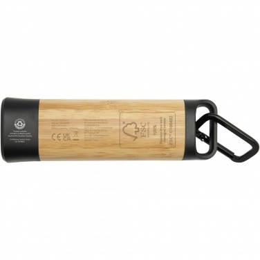 Logotrade promotional giveaway picture of: Kuma bamboo/RCS recycled plastic torch with carabiner