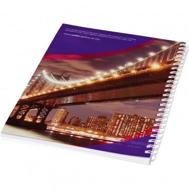 Logo trade business gift photo of: Desk-Mate® A4 spiral notebook with printed back cover