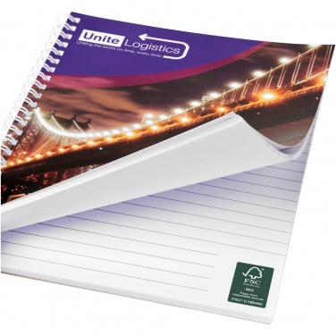 Logo trade promotional items image of: Desk-Mate® A4 spiral notebook with printed back cover