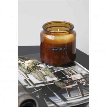 Logo trade promotional merchandise photo of: Wellmark Let's Get Cozy 650 g scented candle - cedar wood fragrance