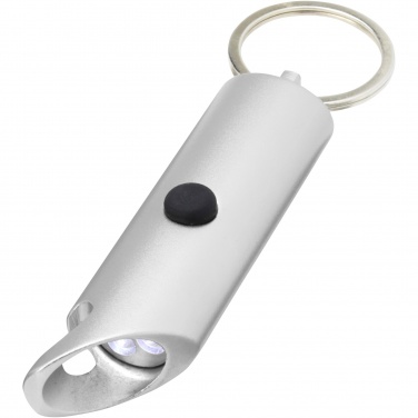 Logotrade business gifts photo of: Flare RCS recycled aluminium IPX LED light and bottle opener with keychain