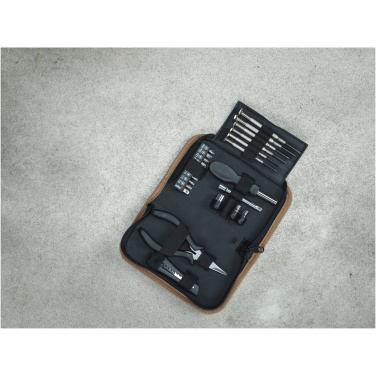 Logo trade promotional gift photo of: Spike 24-piece RCS recycled plastic tool set with cork pouch