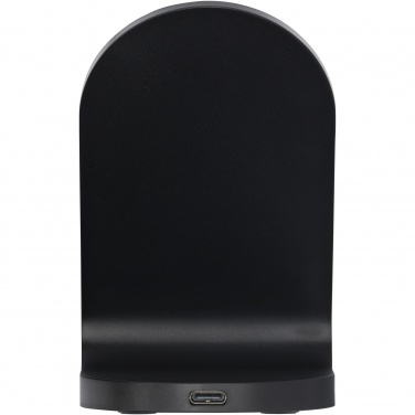 Logo trade promotional giveaways picture of: Loop 15W dual coil RCS recycled plastic wireless charging stand