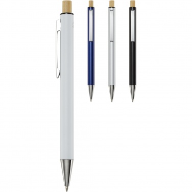 Logo trade advertising products image of: Cyrus recycled aluminium ballpoint pen (blue ink)