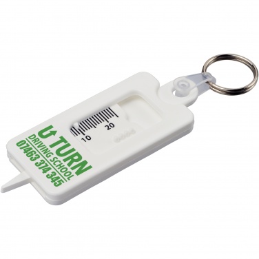 Logo trade advertising products picture of: Kym recycled tyre tread check keychain