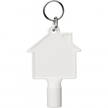 Logotrade advertising product image of: Maximilian house-shaped recycled utility key keychain