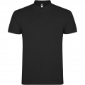 Star short sleeve men's polo, Solid black