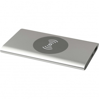 Logo trade corporate gifts picture of: Juice 4000 mAh Type-C recycled aluminium wireless power bank 