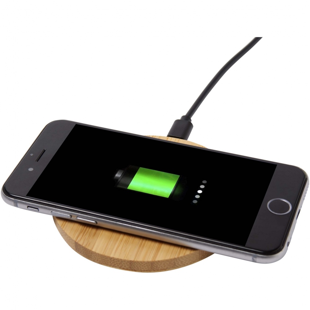 Logo trade advertising product photo of: Essence 15W bamboo wireless charging pad