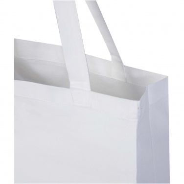 Logo trade corporate gifts image of: Madras 140 g/m² GRS recycled cotton gusset tote bag