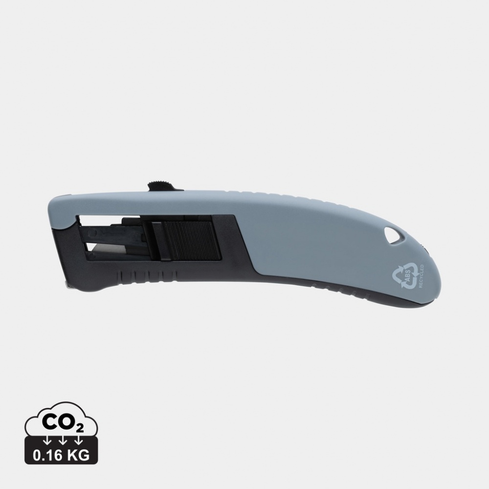 Logo trade promotional items image of: RCS certified recycled plastic Auto retract safety knife