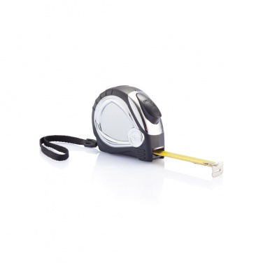 Logo trade promotional gifts image of: Chrome plated auto stop tape measure