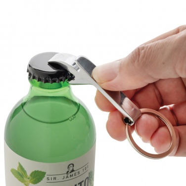 Logo trade corporate gift photo of: RCS recycled zinc alloy bottle opener keychain
