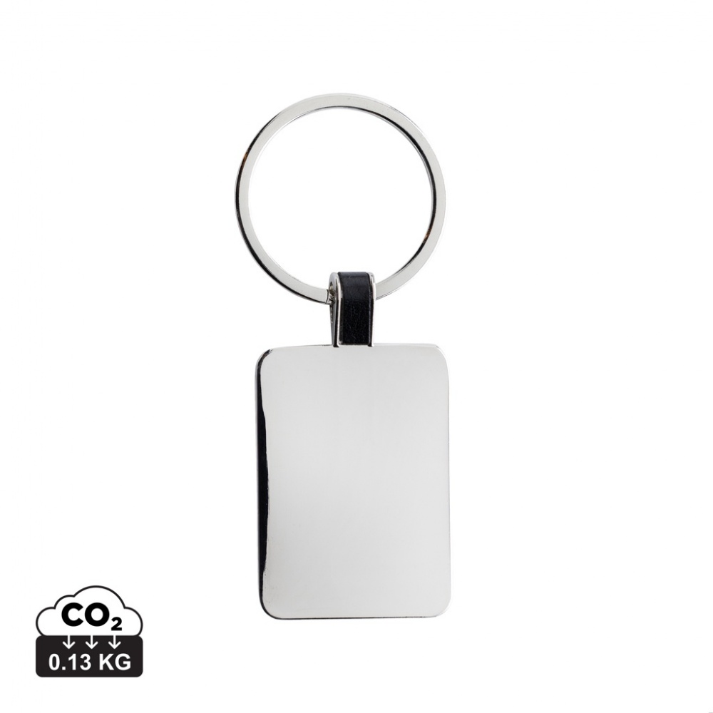 Logotrade promotional product picture of: RCS recycled zinc alloy rectangle keyring