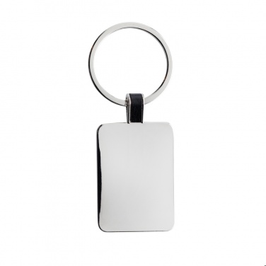 Logo trade promotional gift photo of: RCS recycled zinc alloy rectangle keyring