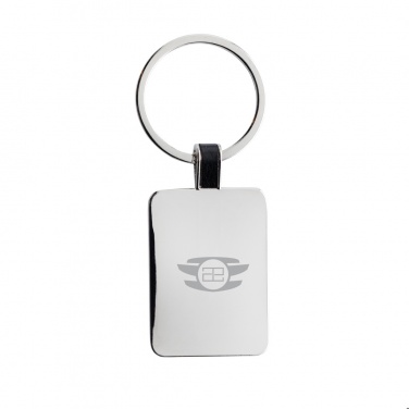 Logotrade promotional products photo of: RCS recycled zinc alloy rectangle keyring