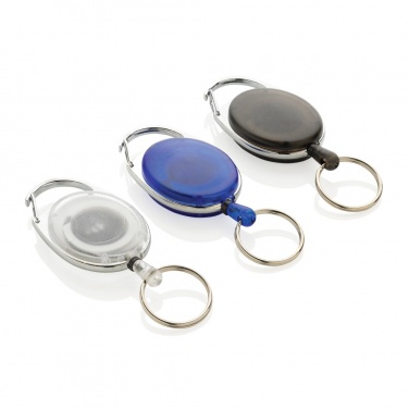 Logo trade promotional merchandise picture of: RCS recycled ABS roller clip keychain