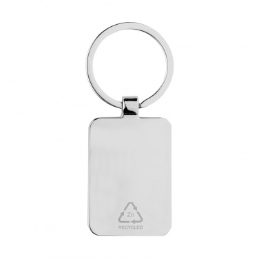 Logotrade promotional product picture of: RCS recycled zinc alloy rectangle keychain with bamboo