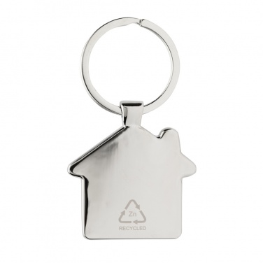 Logotrade promotional product image of: RCS recycled zinc alloy house keychain with bamboo