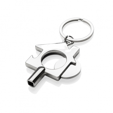 Logo trade promotional giveaways picture of: RCS recycled zinc alloy 3 in 1 keychain